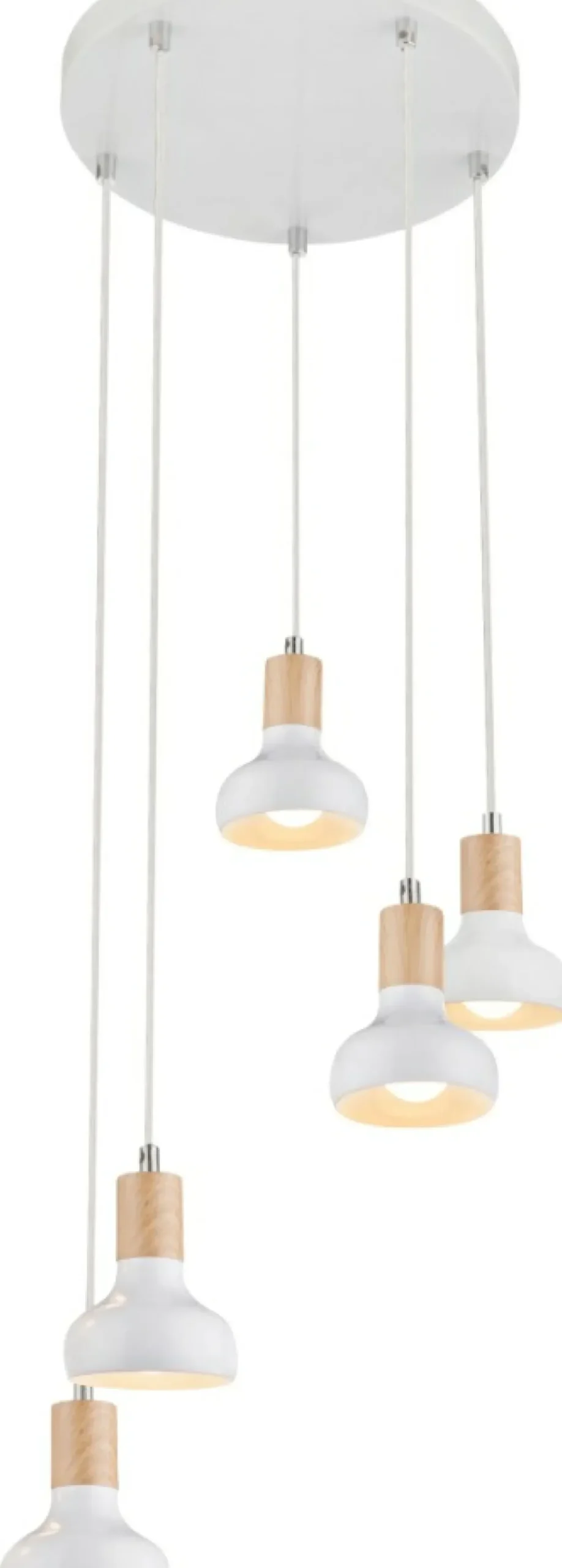 Biała lampa z drewnianymi oprawkami 35-62772 PUERTO | Kaja Oświetlenie*Sklep Kaja Fashion
