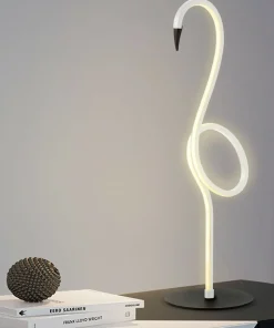 Biała lampka stołowa, dekoracyjna FLAMINGO-TL-WHT z serii FLAMINGO*Sklep Kaja New