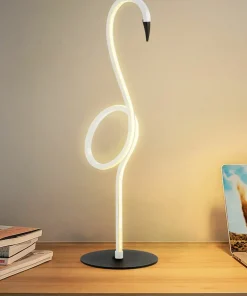 Biała lampka stołowa, dekoracyjna FLAMINGO-TL-WHT z serii FLAMINGO*Sklep Kaja New