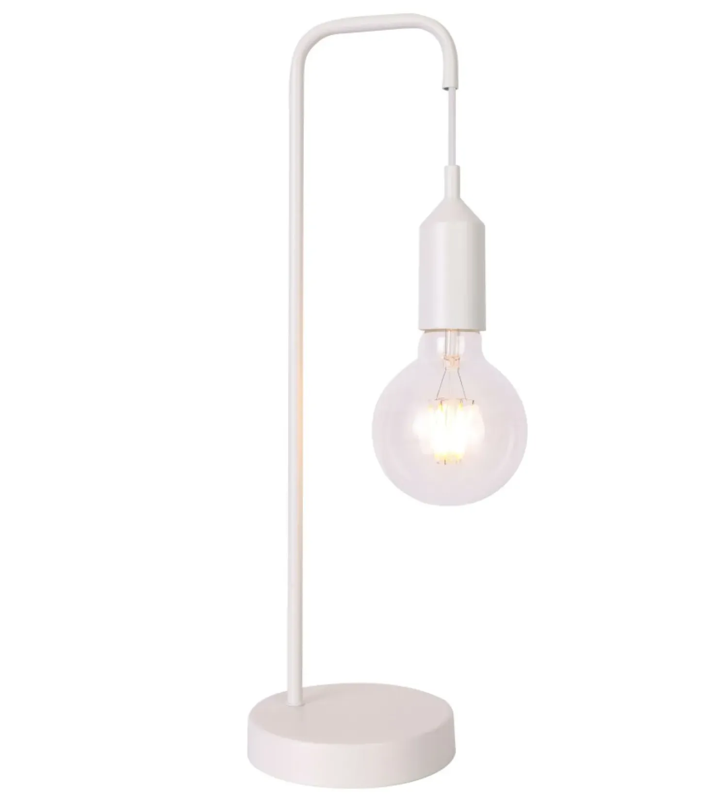 Biała lampka stołowa odkryta żarówka LEDEA 50501193 LAREN | Kaja*Sklep Kaja Outlet