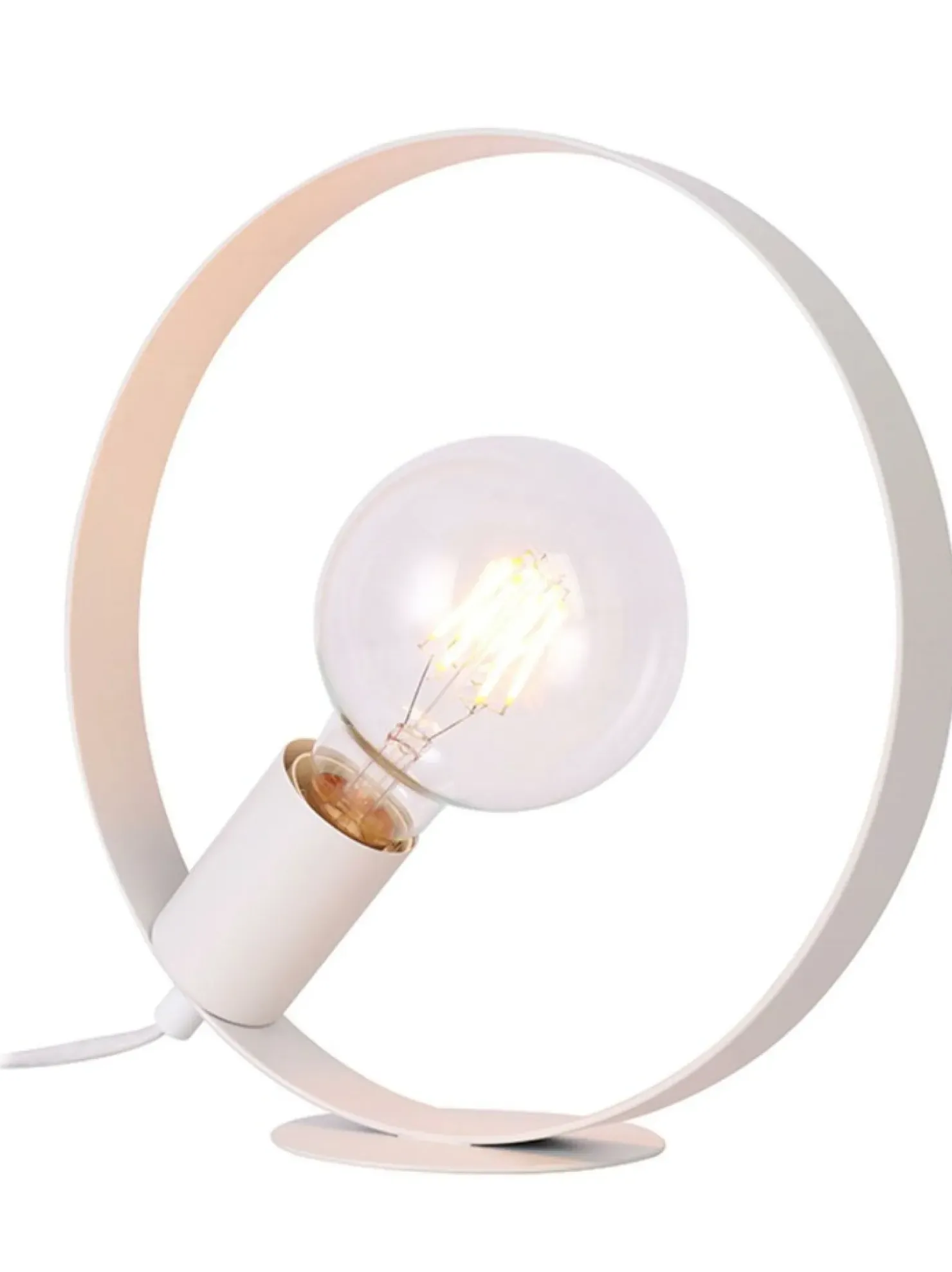 Biała lampka stołowa okrągła E27 LEDEA 50501201 NEXO | Kaja*Sklep Kaja Shop
