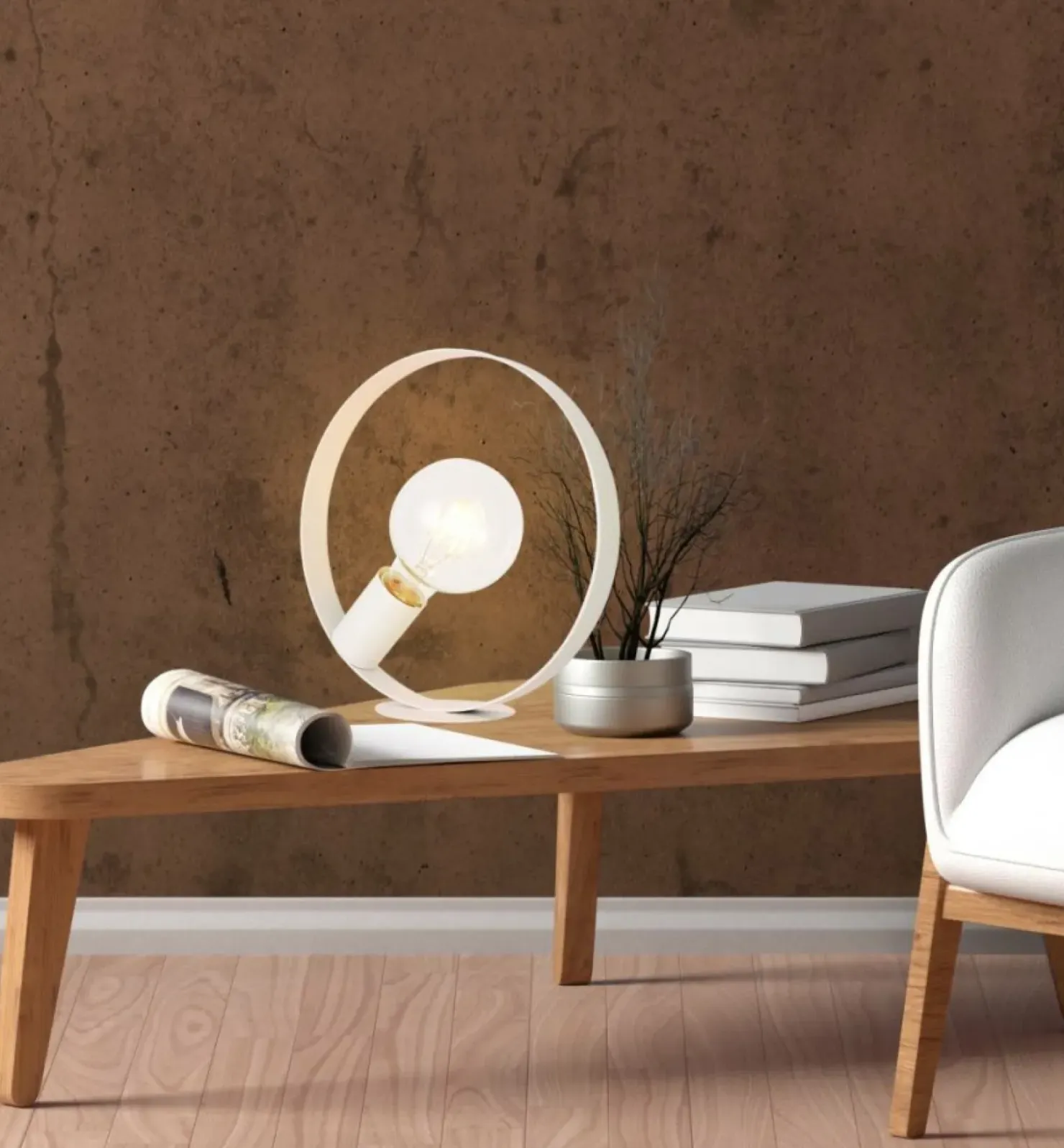 Biała lampka stołowa okrągła E27 LEDEA 50501201 NEXO | Kaja*Sklep Kaja Shop