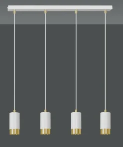 Shop Sklep Kaja Biała listwa sufitowa z lampami wiszącymi 815/4 | Kaja Oświetlenie