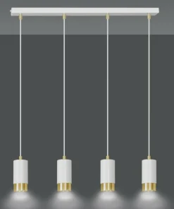 Shop Sklep Kaja Biała listwa sufitowa z lampami wiszącymi 815/4 | Kaja Oświetlenie