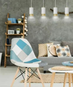 Shop Sklep Kaja Biała listwa sufitowa z lampami wiszącymi 815/4 | Kaja Oświetlenie