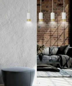 Shop Sklep Kaja Biała listwa sufitowa z lampami wiszącymi 815/4 | Kaja Oświetlenie