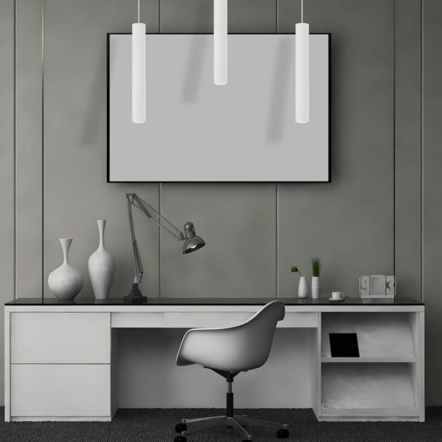 Best Sklep Kaja Biała listwa z trzema wiszącymi tubami MLP8799 HUDSON WHITE | Kaja