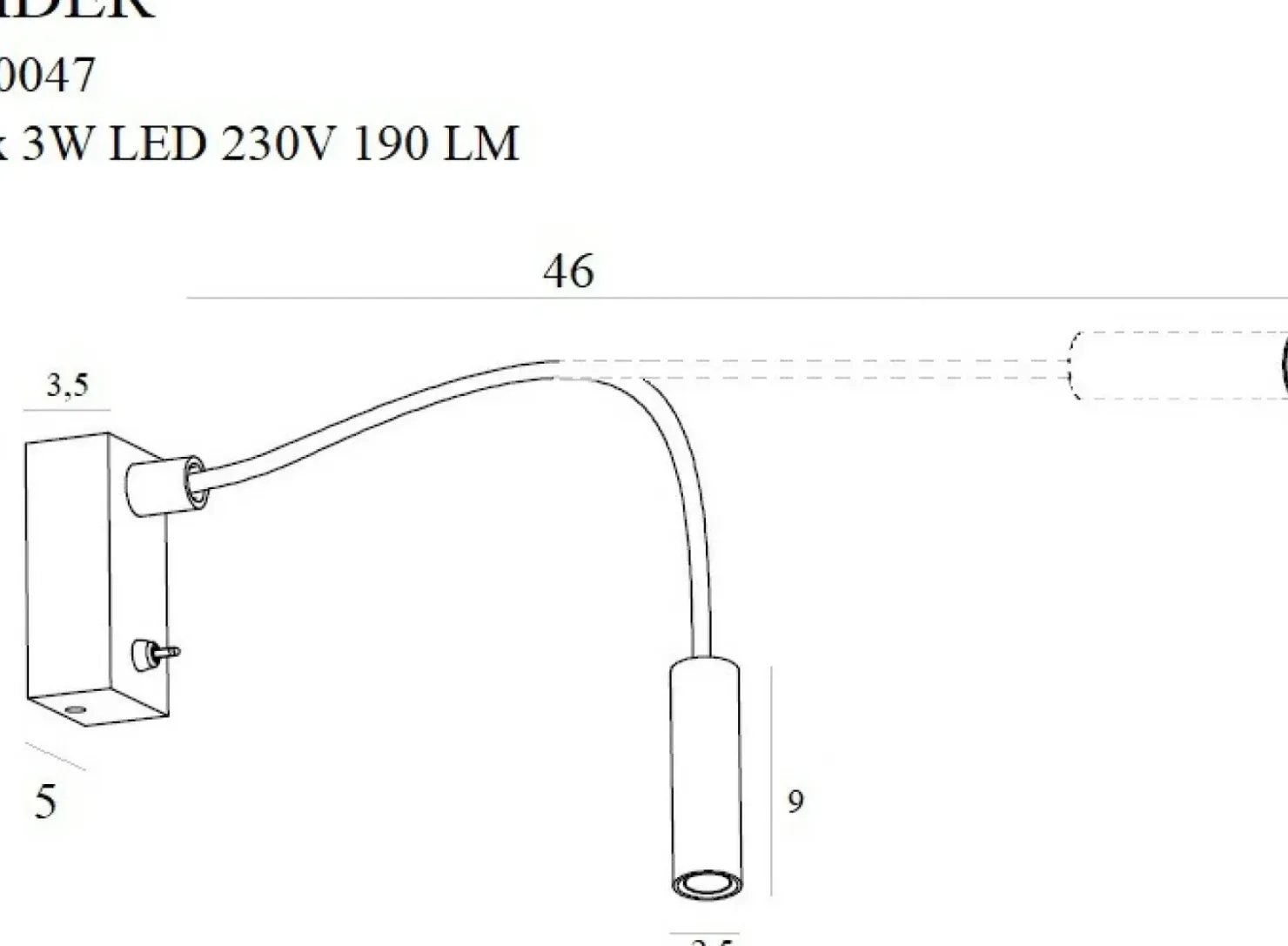 Biała, minimalistyczna lampa ścienna MX W0047 RIDER | Kaja Oświetlenie*Sklep Kaja Sale