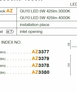 Biała oprawa wpustowa LED oczko kwadratowe AZ3377 FILL | Kaja*Sklep Kaja Clearance