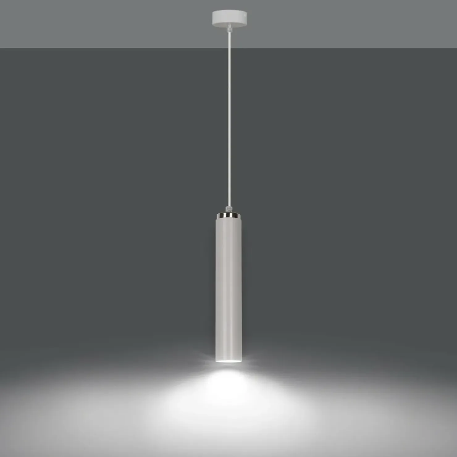 Fashion Sklep Kaja Biała pojedyncza lampa wisząca z gwintem GU10 955/1 | Kaja Oświetlenie