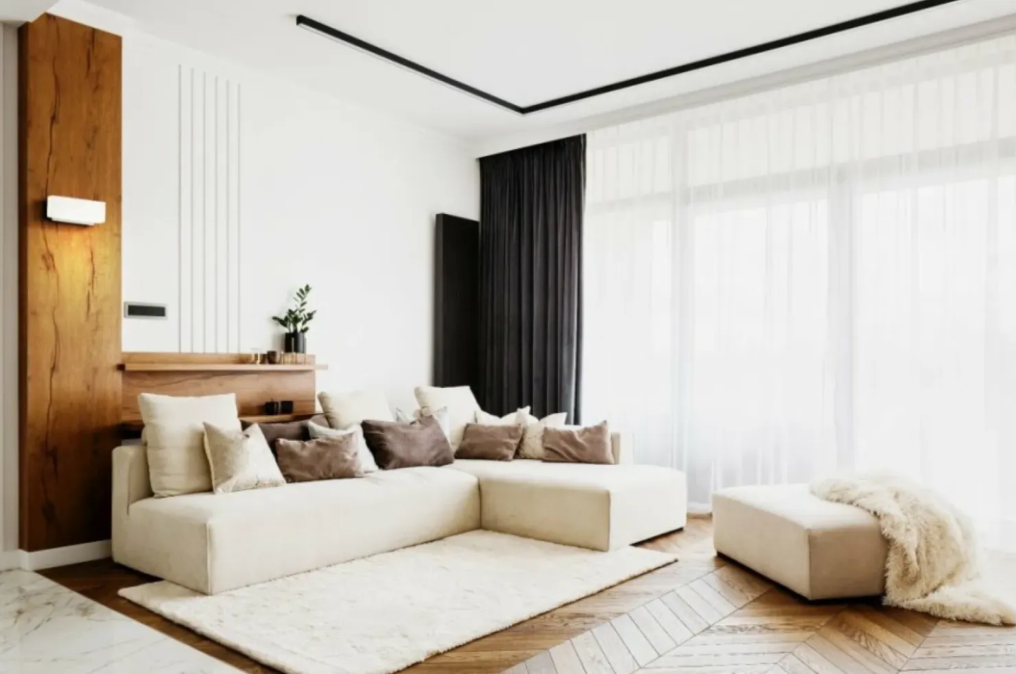 Biała, prosta, ledowa lampa ścienna 21-25814 z serii LANDER | Kaja*Sklep Kaja Discount