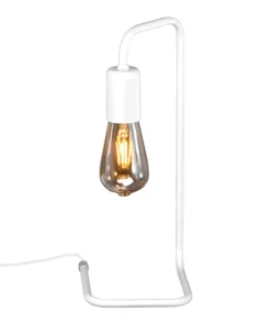 Biała, prosta, nowoczesna lampka stołowa K-4044 PEKA | Kaja*Sklep Kaja Shop
