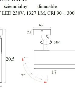 Biała, ruchoma oprawa natynkowa LED MX C0209 SHINEMAKER | Kaja*Sklep Kaja Sale