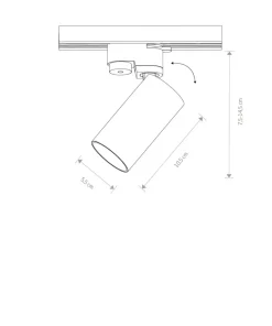 Biała, ruchoma tuba GU10 do szyny 1-fazowej 7584 PROFILE MONO | Kaja*Sklep Kaja Shop