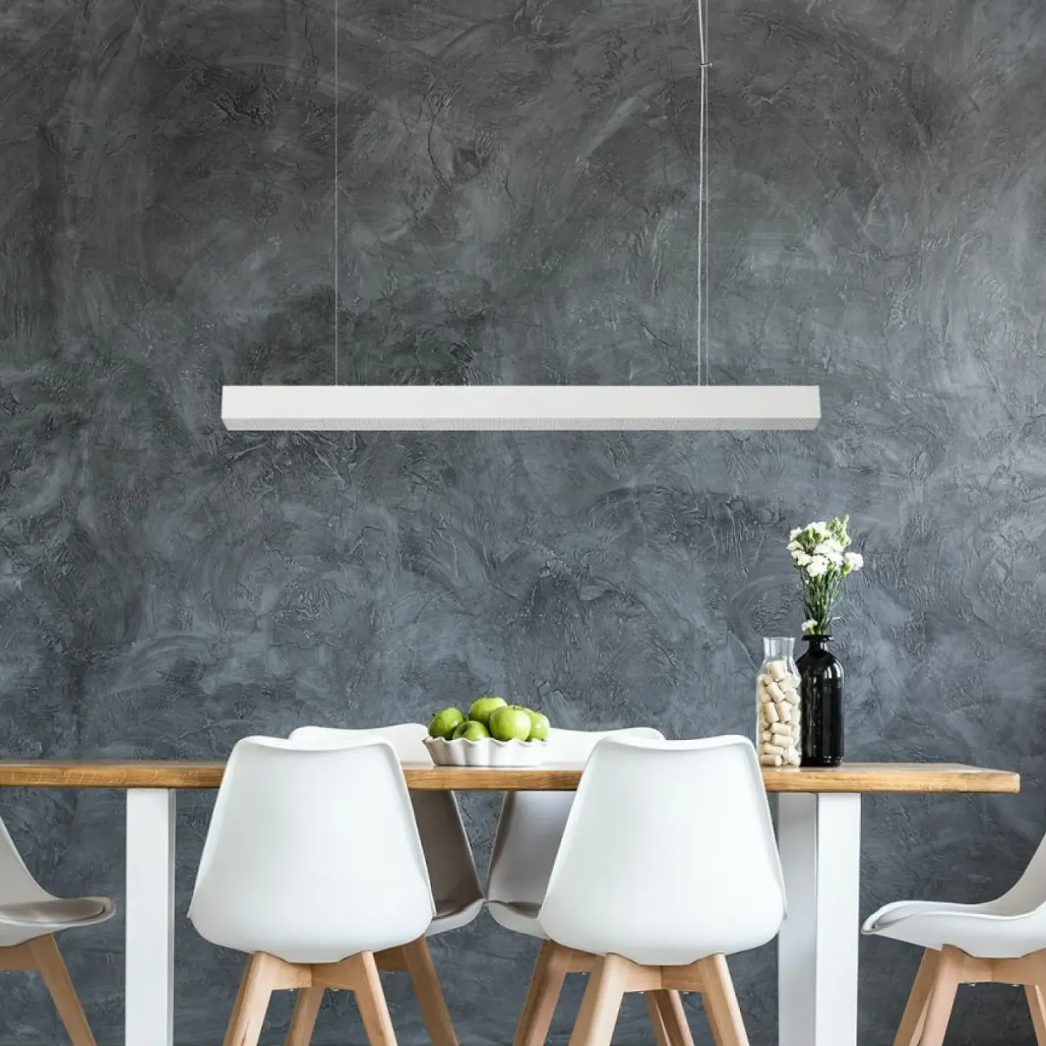 Fashion Sklep Kaja Biała, szeroka lampa LED 120cm LP-1201/1P L WH SMART MIRA L | Kaja