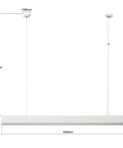Fashion Sklep Kaja Biała, szeroka lampa LED 120cm LP-1201/1P L WH SMART MIRA L | Kaja