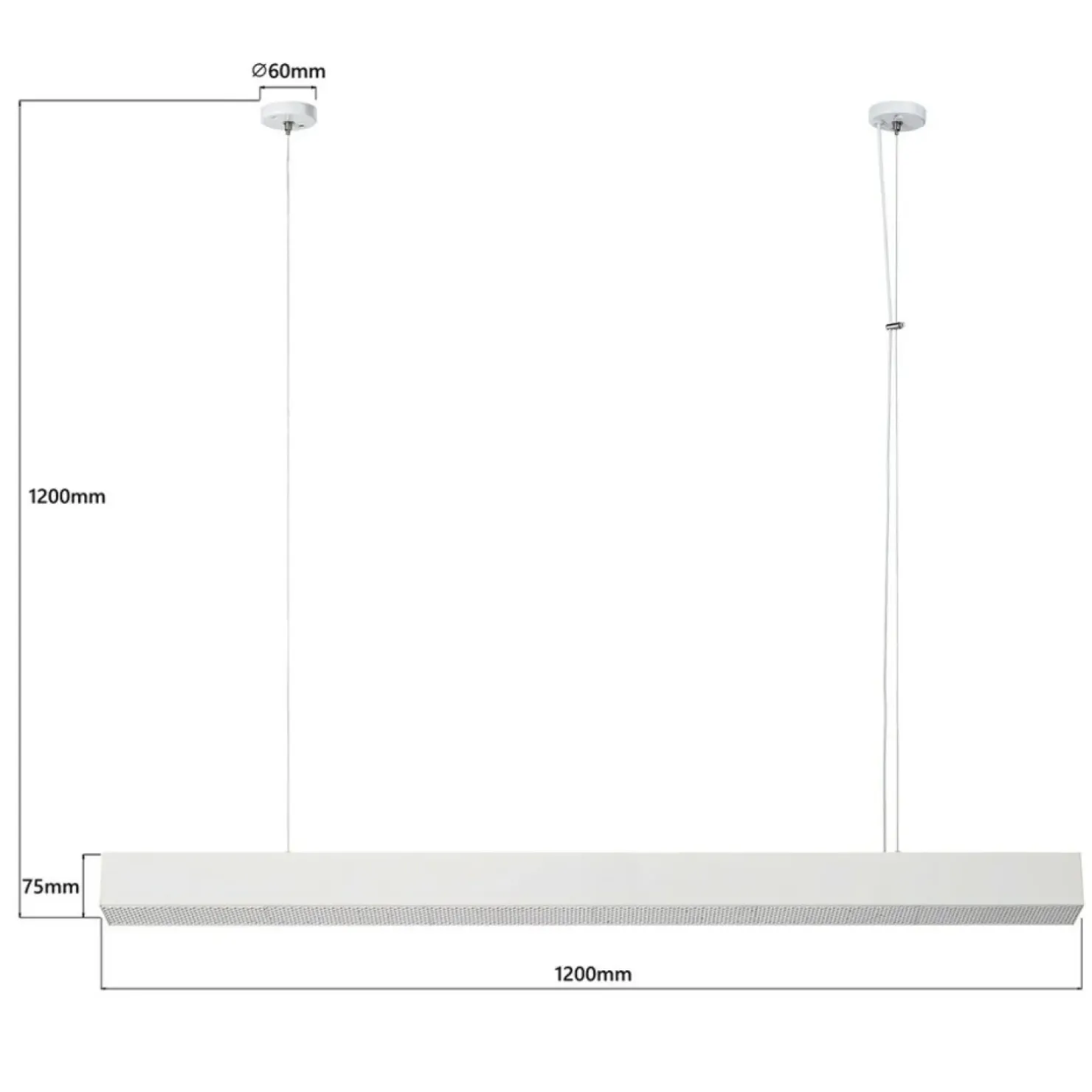 Fashion Sklep Kaja Biała, szeroka lampa LED 120cm LP-1201/1P L WH SMART MIRA L | Kaja
