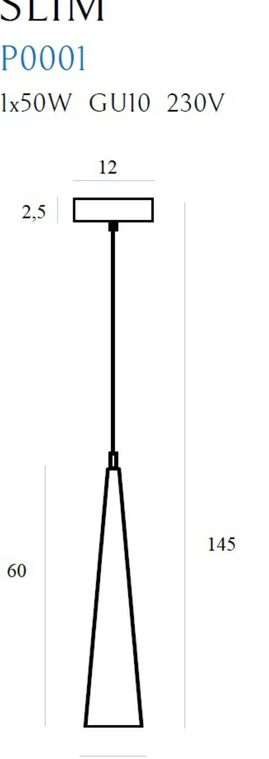 Best Sale Sklep Kaja Biała, wąska tuba wisząca punktowa 60cm MX P0001 SLIM | Kaja