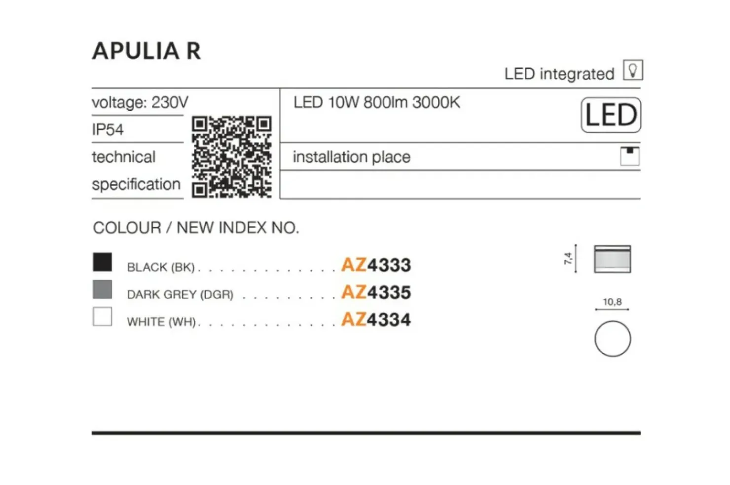 Biała zewnętrzna lampa natynkowa LED AZ4334 APULIA | Kaja Oświetlenie*Sklep Kaja Best Sale