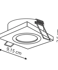 Białe, kwadratowe oczko podtynkowe LP-2780/1RS WH METIS | Kaja*Sklep Kaja Cheap