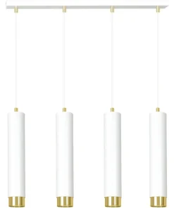 Outlet Sklep Kaja Białe lampy wiszące na listwie idealne do salonu 642/4 | Kaja