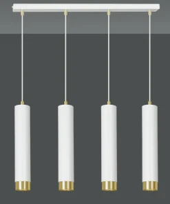 Outlet Sklep Kaja Białe lampy wiszące na listwie idealne do salonu 642/4 | Kaja