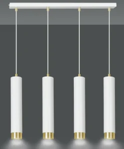 Outlet Sklep Kaja Białe lampy wiszące na listwie idealne do salonu 642/4 | Kaja