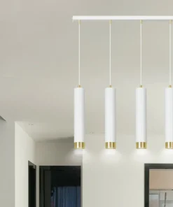 Outlet Sklep Kaja Białe lampy wiszące na listwie idealne do salonu 642/4 | Kaja