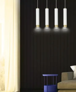 Outlet Sklep Kaja Białe lampy wiszące na listwie idealne do salonu 642/4 | Kaja