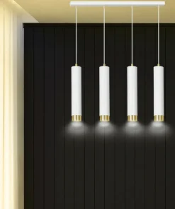 Outlet Sklep Kaja Białe lampy wiszące na listwie idealne do salonu 642/4 | Kaja