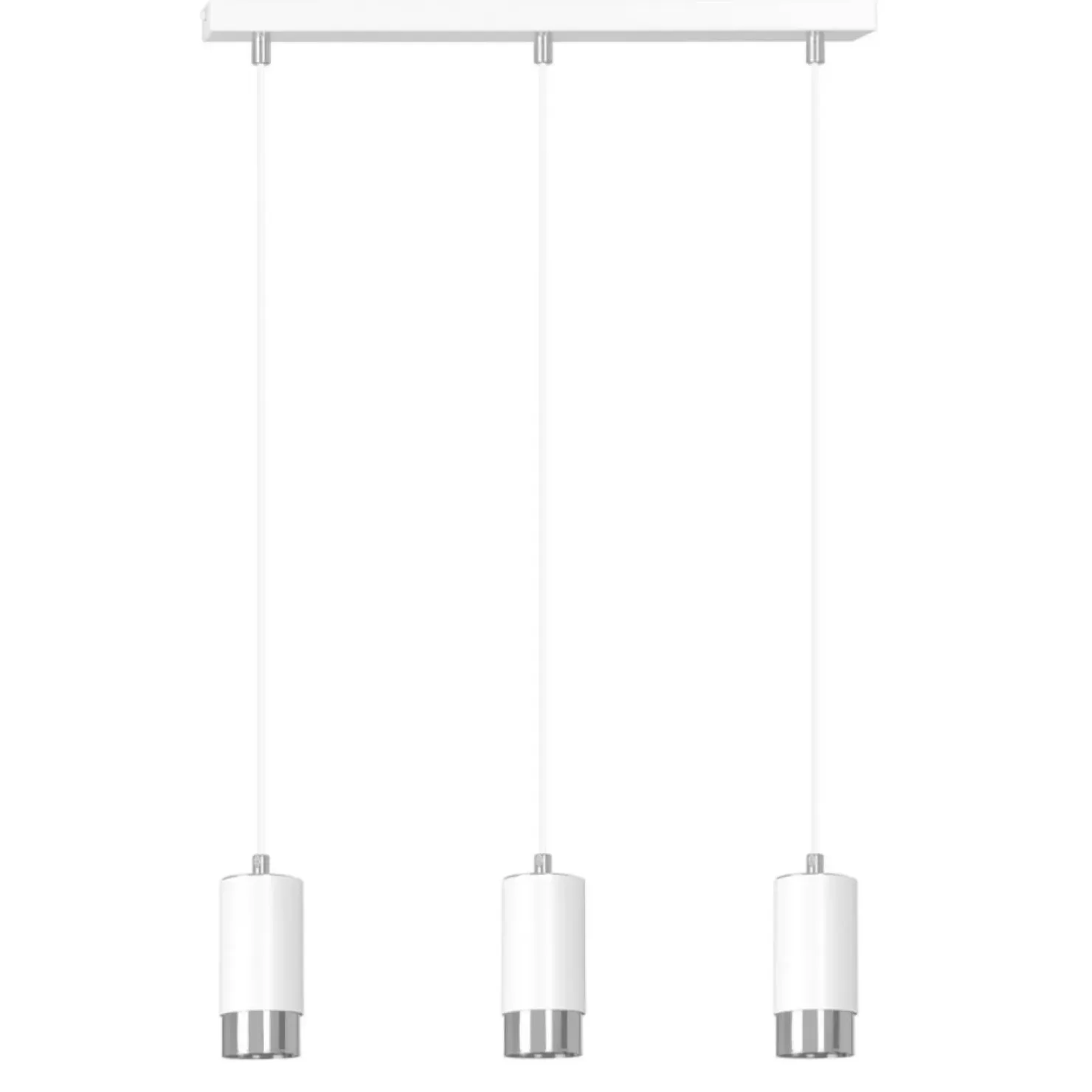 Hot Sklep Kaja Białe lampy wiszące ze srebrnymi elementami 814/3 | Kaja Oświetlenie
