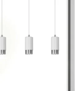 Hot Sklep Kaja Białe lampy wiszące ze srebrnymi elementami 814/3 | Kaja Oświetlenie