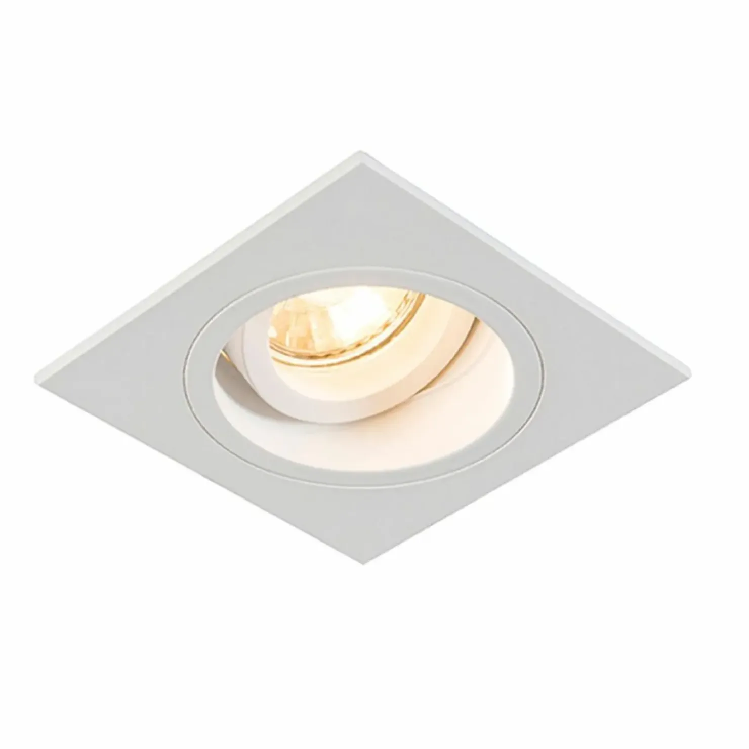 Białe oczko podtynkowe, kwadrat z ruchomym światłem 92703-N CHUCK*Sklep Kaja Sale