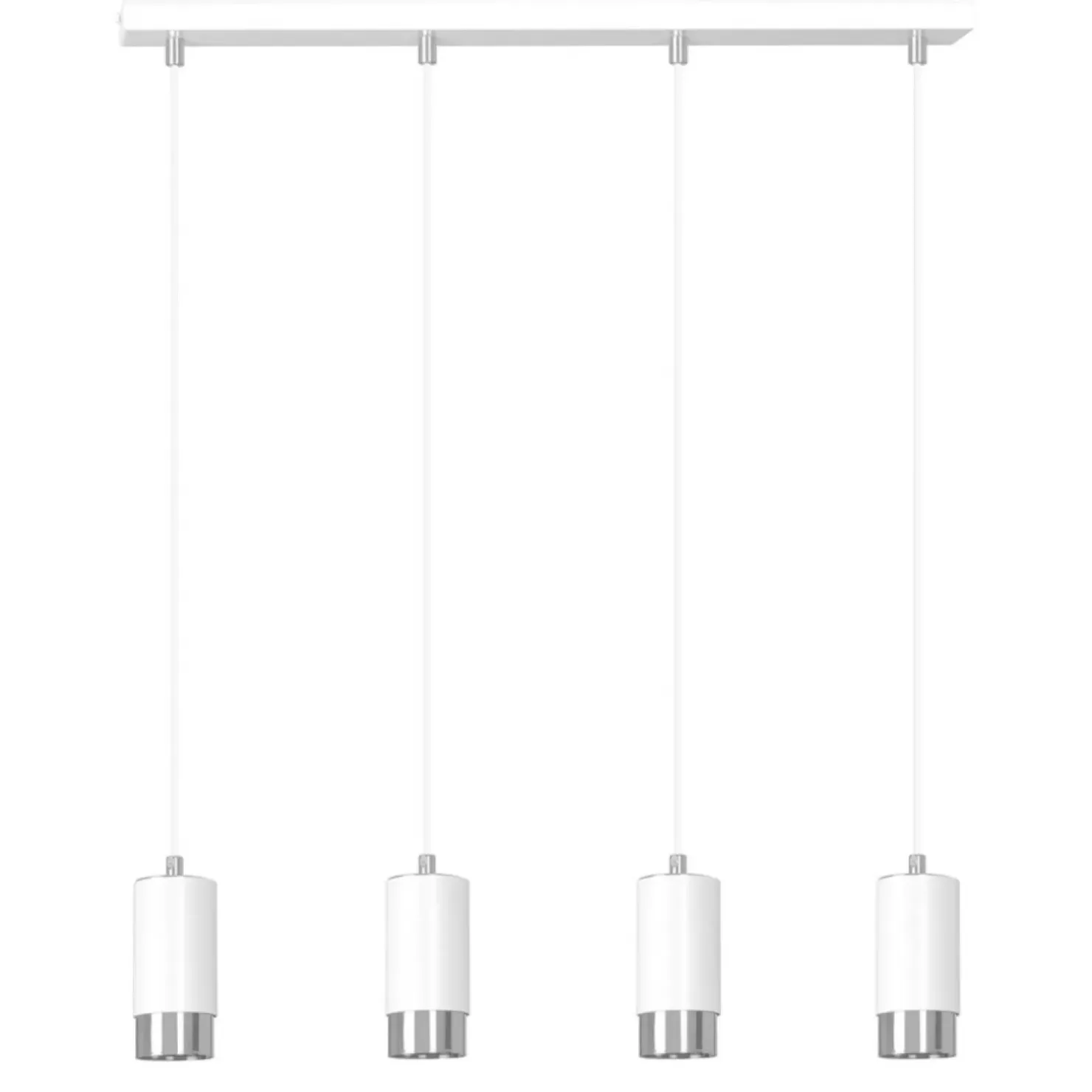 New Sklep Kaja Biało srebrna lampa wisząca nad stół w jadalni 814/4 | Kaja
