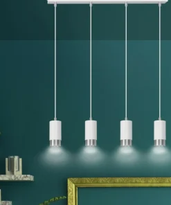 New Sklep Kaja Biało srebrna lampa wisząca nad stół w jadalni 814/4 | Kaja