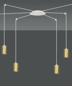Online Sklep Kaja Biało złota lampa wisząca w kształcie pająka 527/6 | Kaja Oświetlenie