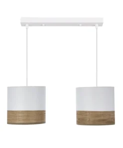 Discount Sklep Kaja Biało-brązowa lampa wisząca, na listwie 32-17543 z serii BIANCO | Kaja