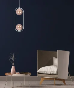 Best Sale Sklep Kaja Biało-bursztynowa lampa wisząca z dwoma kloszami K-5305 z serii ARLENA