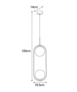 Best Sale Sklep Kaja Biało-bursztynowa lampa wisząca z dwoma kloszami K-5305 z serii ARLENA