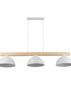 Best Sale Sklep Kaja Biało-drewniana lampa sufitowa nad stół TK 4712 z serii OSLO | Kaja