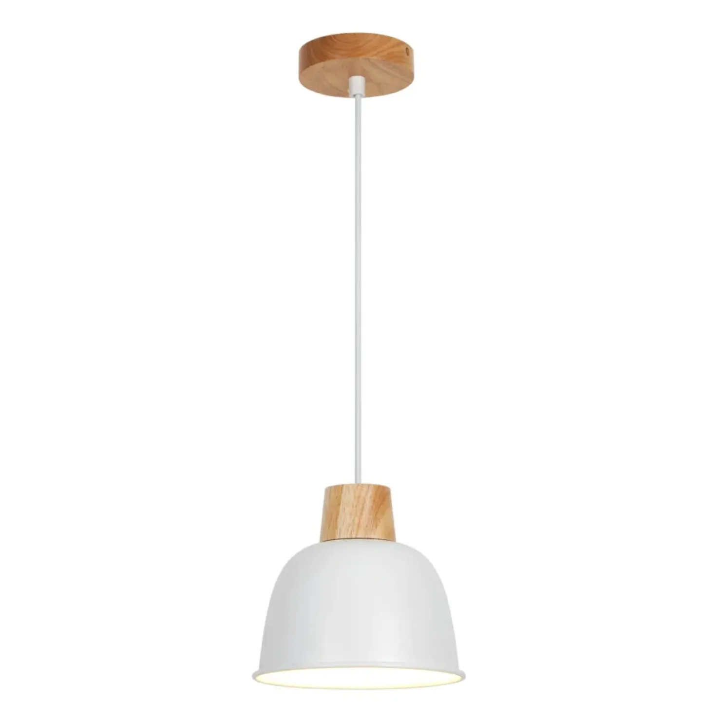 Cheap Sklep Kaja Biało-drewniana lampa wisząca do stylowej kuchni P21031MORLO | Kaja