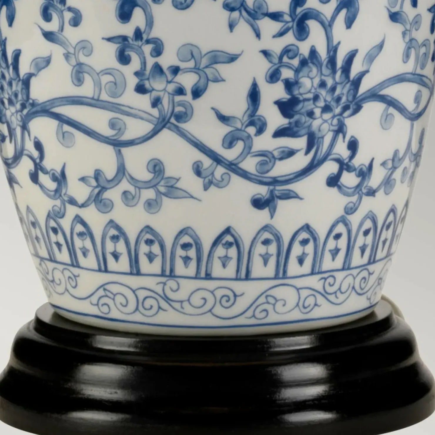 Biało-niebieska lampa stołowa BLUE-G-JAR-TL z serii BLUE GINGER JAR*Sklep Kaja Hot