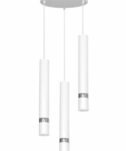 New Sklep Kaja Biało-srebrna lampa wisząca, trzy tuby LX 5144 z serii RENO | Kaja