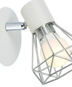 Biało-srebrna lampa z drucianym kloszem 91-61331 VERVE | Kaja*Sklep Kaja Shop