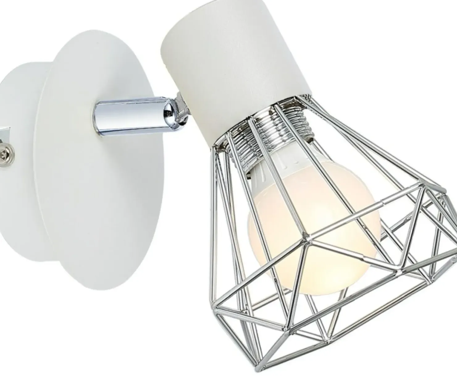 Biało-srebrna lampa z drucianym kloszem 91-61331 VERVE | Kaja*Sklep Kaja Shop