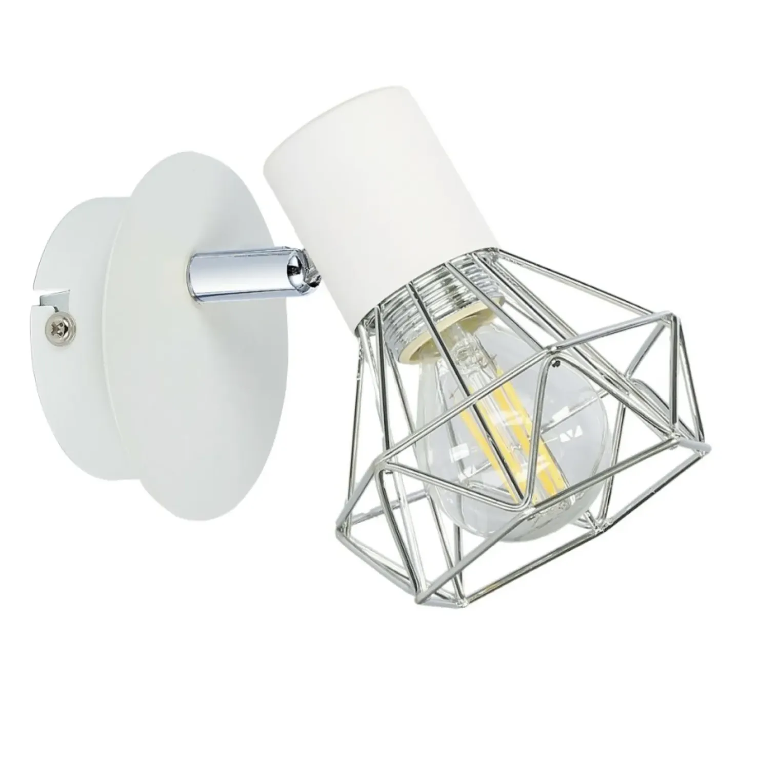 Biało-srebrna lampa z drucianym kloszem 91-61331 VERVE | Kaja*Sklep Kaja Shop