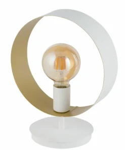 Biało-złota, dekoracyjna lampka stołowa do salonu SIG 50282 - HAPPY*Sklep Kaja Hot