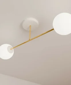 Best Sale Sklep Kaja Biało-złota lampa sufitowa do korytarza 1234/2 z serii MAGNUM | Kaja