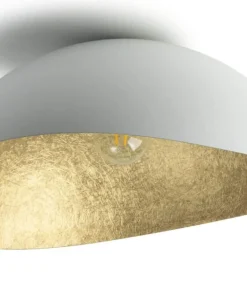 New Sklep Kaja Biało-złota lampa sufitowa, plafon na E27 SIG 40613 z serii SOLARIS