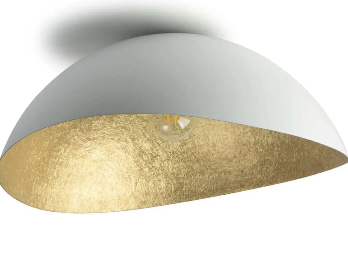 New Sklep Kaja Biało-złota lampa sufitowa, plafon na E27 SIG 40613 z serii SOLARIS